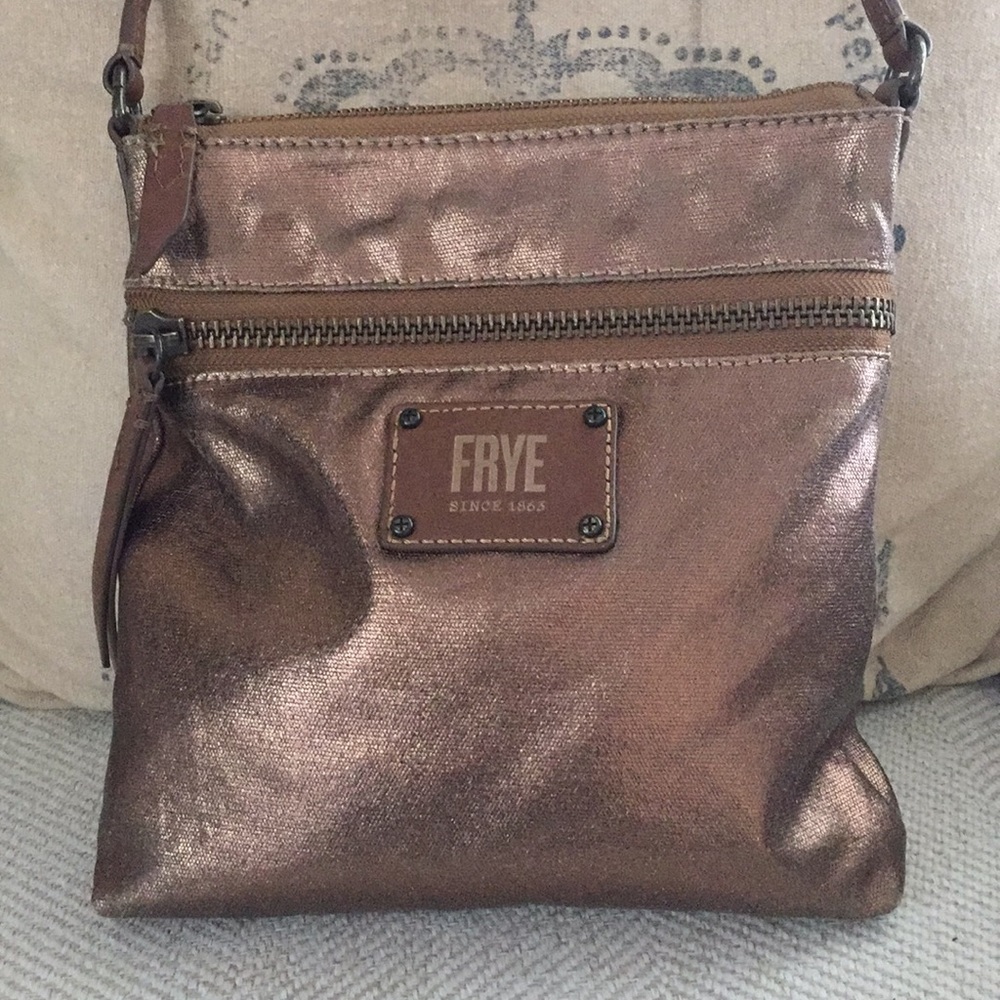 FRYE CROSSBODY METALLIC BAG:  PERFECT CONDITION